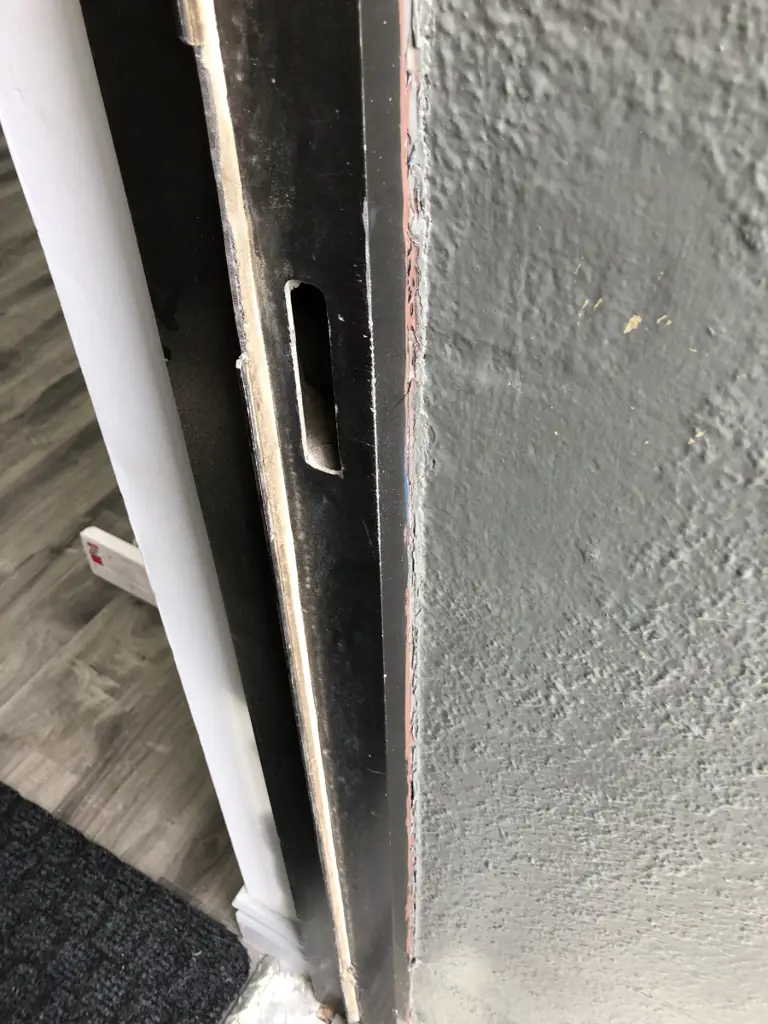 Commercial door frame prepared for access control hardware in Ottawa